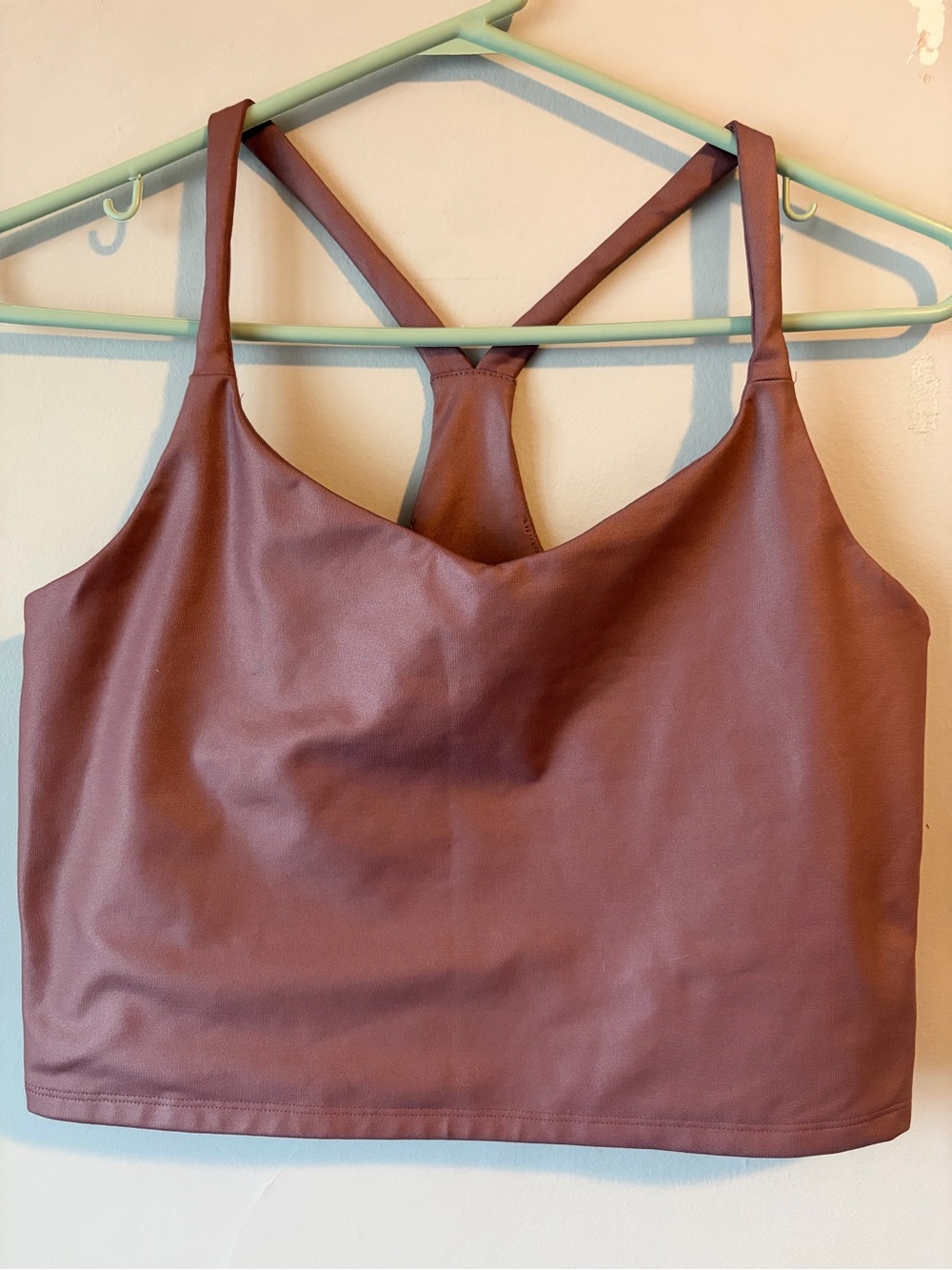 Abercrombie athletic Racerback Faux Leather Crop Tank